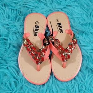 Blue Suede Shoes Orange and Red Sandals
